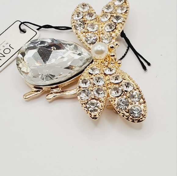 Jones New York Ladybug Bettle Bug Gold-tone Rhinestones Brooch Pin - Picture 3 of 5